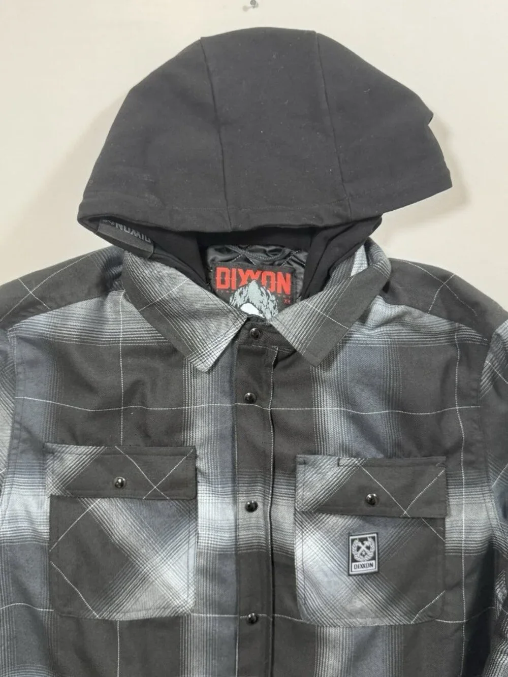 DIXXON Flannel DESTROYER Hooded Flannel Jacket Men's XL Plaid Zip Snap Grunge